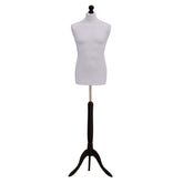 Male Tailors Mannequin Silver With Choice of Black Tripod stands